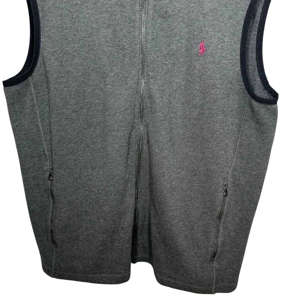 Polo Ralph Lauren Mens Vest Sz XL Gray Cotton Lightweight Pony Logo Classic‎